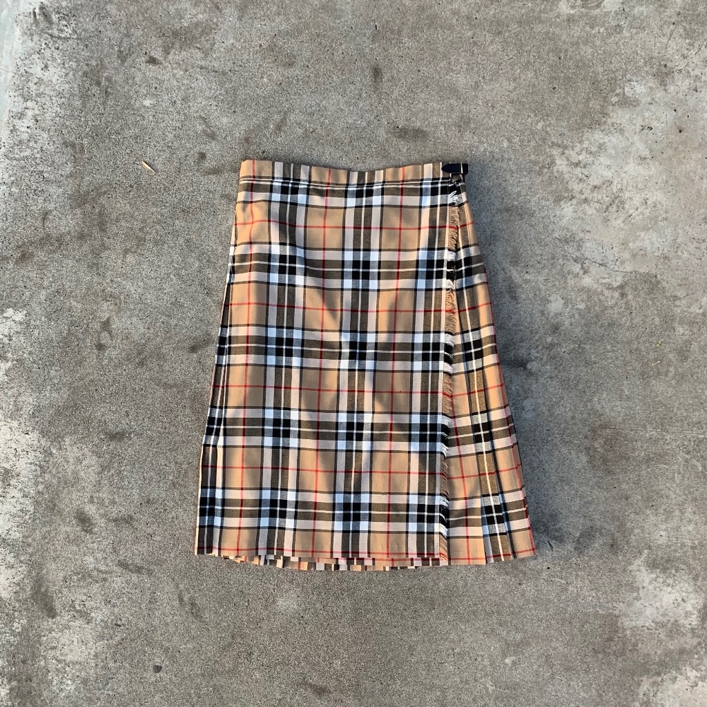 Vintage plaid pleated skirt